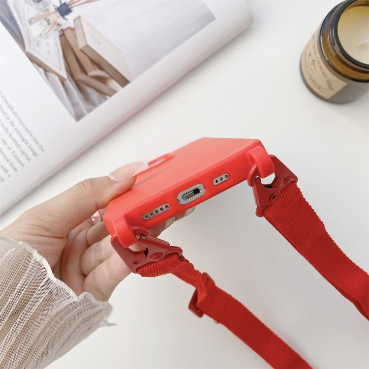 Elastic Silicone Protective Case with Wide Neck Lanyard, For iPhone 11 Pro Max, For iPhone 12 mini