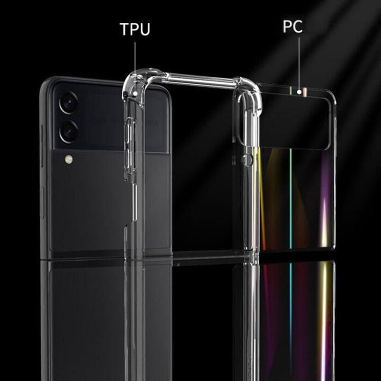 For Samsung Galaxy Z Flip4 Aurora PC + TPU Clear Four-corner Shockproof Phone Case