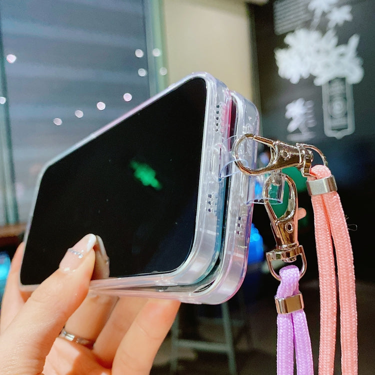 Hollow Marble Pattern TPU Precise Hole Protective Case with Neck Strap Rope