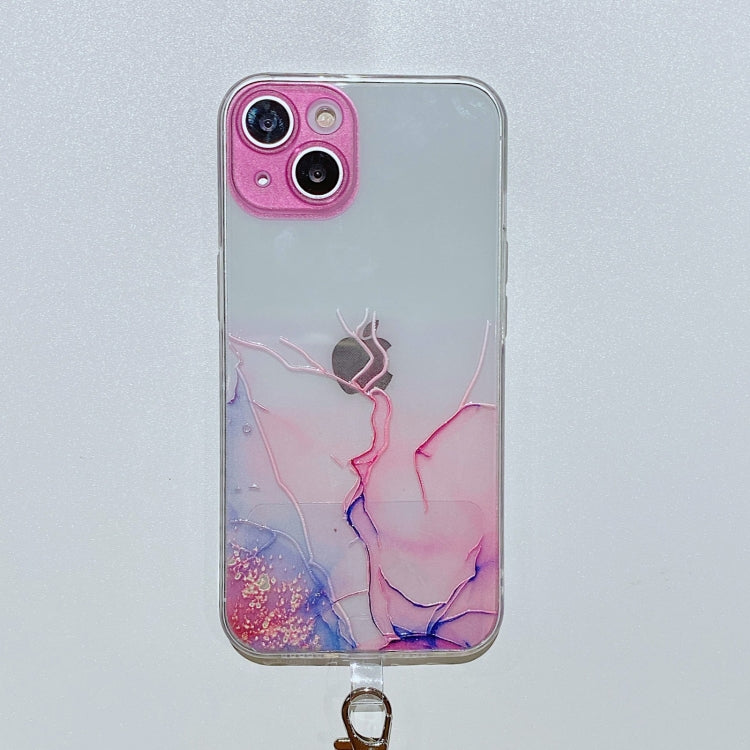 Hollow Marble Pattern TPU Precise Hole Protective Case with Neck Strap Rope