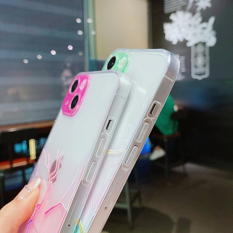 Hollow Marble Pattern TPU Precise Hole Protective Case with Neck Strap Rope