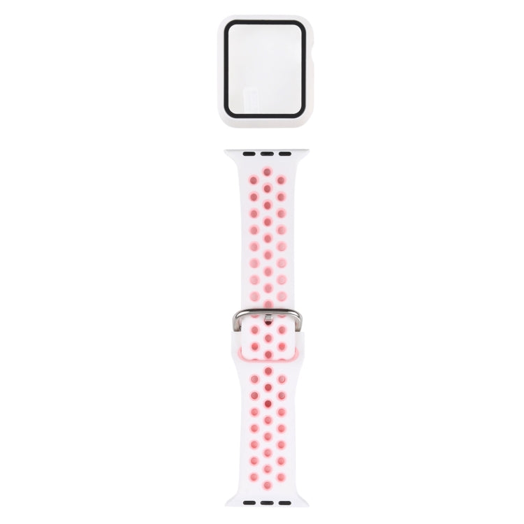 Silicone Replacement Strap Watchband + Protective Case with Screen Protector Set For Apple Watch Series, 3 & 2 & 1 38mm