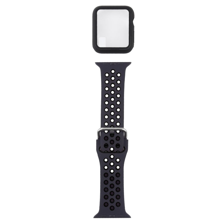 Silicone Replacement Strap Watchband + Protective Case with Screen Protector Set For Apple Watch Series, 3 & 2 & 1 42mm