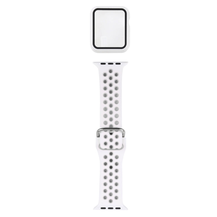 Silicone Replacement Strap Watchband + Protective Case with Screen Protector Set For Apple Watch Series, 3 & 2 & 1 42mm