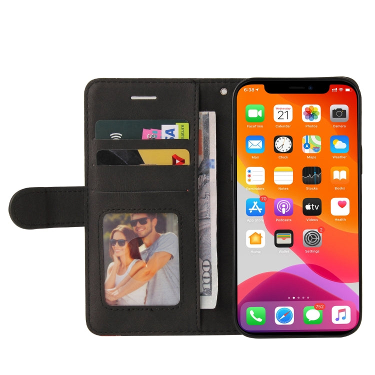 Dual-color Splicing Horizontal Flip PU Leather Case with Holder & Card Slots & Wallet