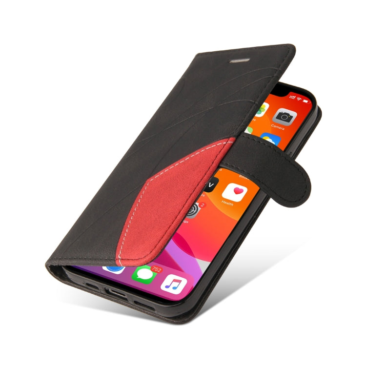 Dual-color Splicing Horizontal Flip PU Leather Case with Holder & Card Slots & Wallet