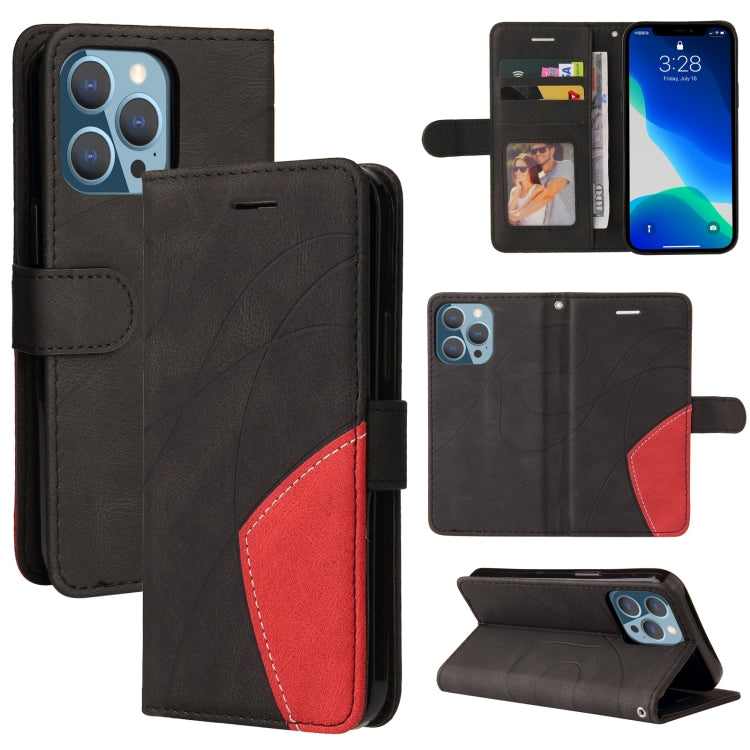 Dual-color Splicing Horizontal Flip PU Leather Case with Holder & Card Slots & Wallet