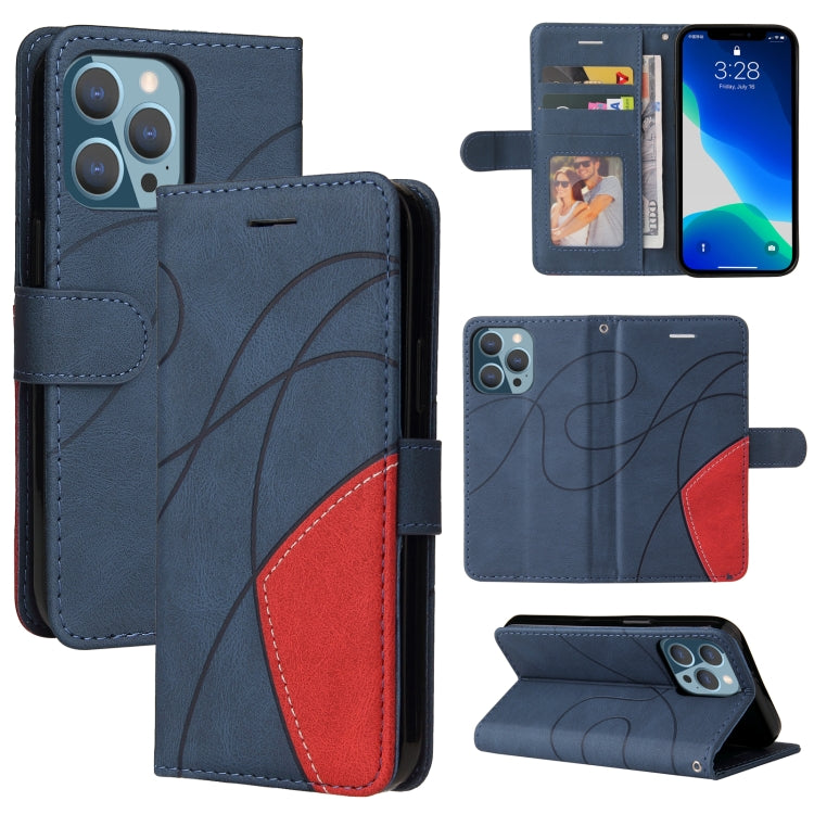 Dual-color Splicing Horizontal Flip PU Leather Case with Holder & Card Slots & Wallet