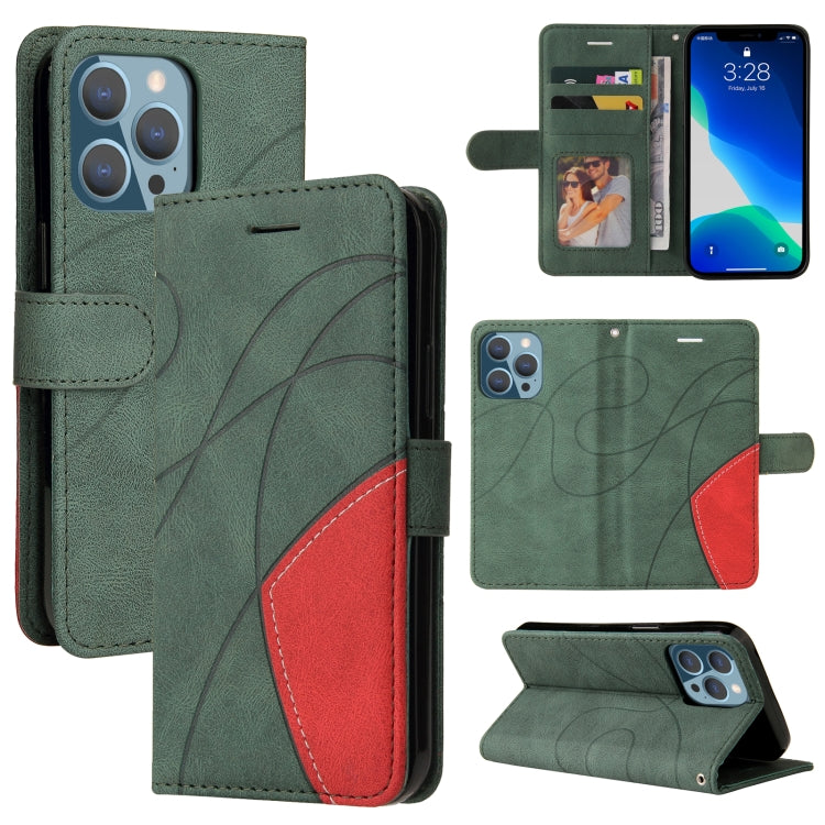 Dual-color Splicing Horizontal Flip PU Leather Case with Holder & Card Slots & Wallet