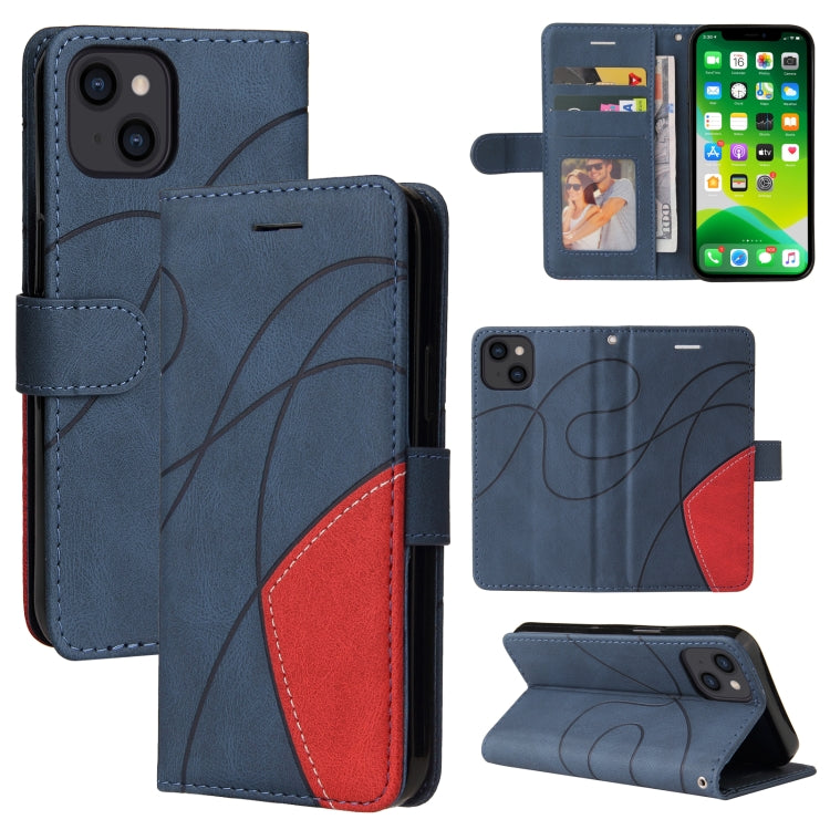 Dual-color Splicing Horizontal Flip PU Leather Case with Holder & Card Slots & Wallet