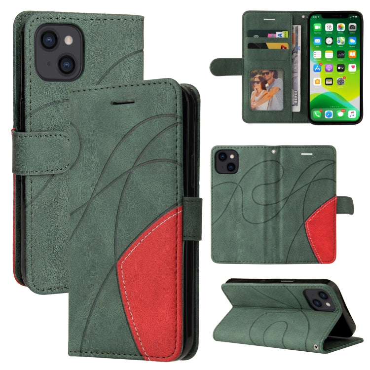 Dual-color Splicing Horizontal Flip PU Leather Case with Holder & Card Slots & Wallet