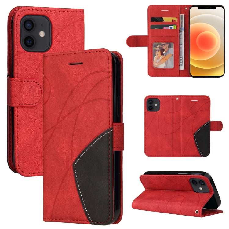 Dual-color Splicing Horizontal Flip PU Leather Case with Holder & Card Slots & Wallet