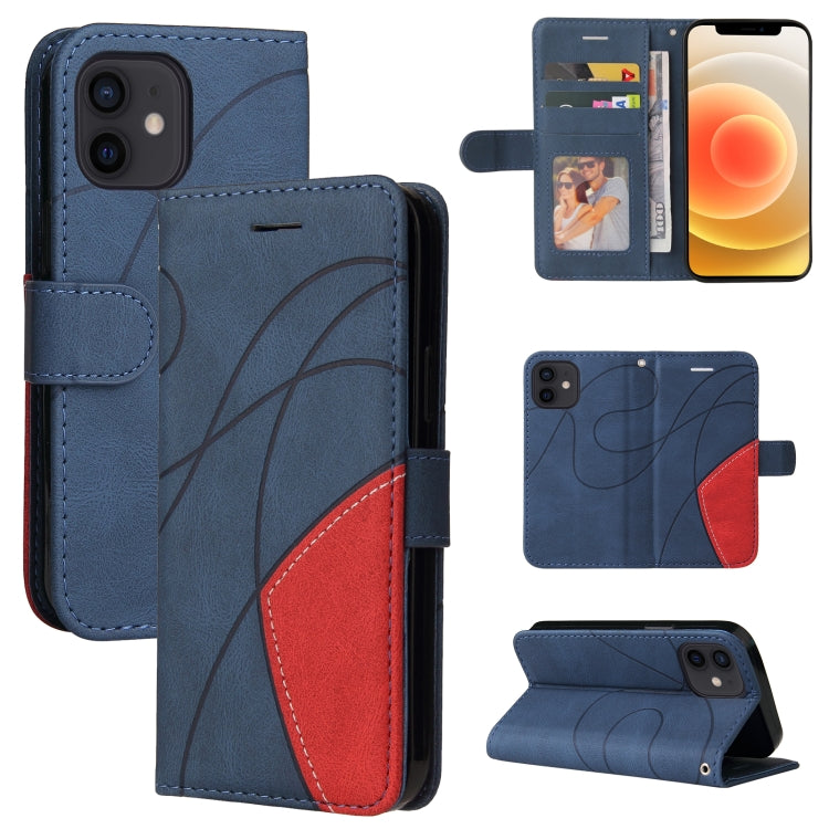 Dual-color Splicing Horizontal Flip PU Leather Case with Holder & Card Slots & Wallet