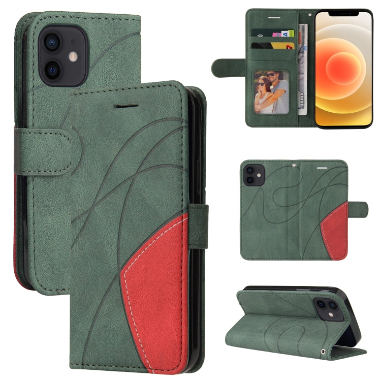 Dual-color Splicing Horizontal Flip PU Leather Case with Holder & Card Slots & Wallet