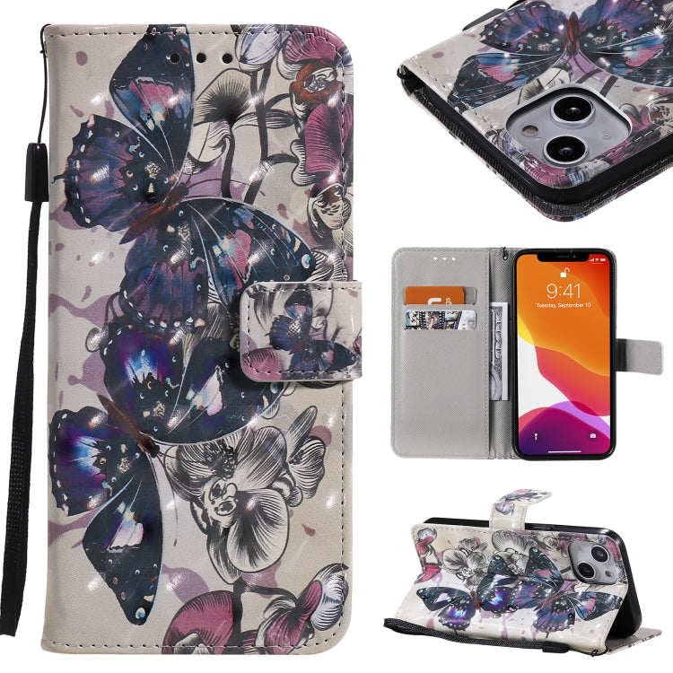 3D Painted Pattern Horizontal Flip Leather Case with Holder & Card Slots & Wallet, For iPhone 13, For iPhone 13 Mini, For iPhone 13 Pro, For iPhone 13 Pro Max