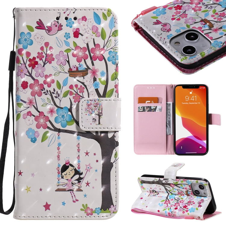 3D Painted Pattern Horizontal Flip Leather Case with Holder & Card Slots & Wallet, For iPhone 13, For iPhone 13 Mini, For iPhone 13 Pro, For iPhone 13 Pro Max