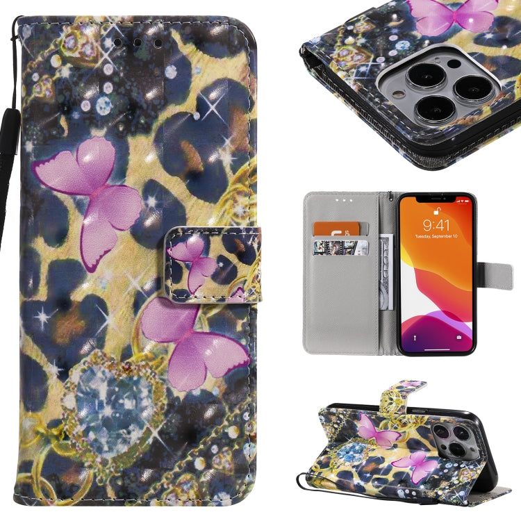 3D Painted Pattern Horizontal Flip Leather Case with Holder & Card Slots & Wallet, For iPhone 13, For iPhone 13 Mini, For iPhone 13 Pro, For iPhone 13 Pro Max