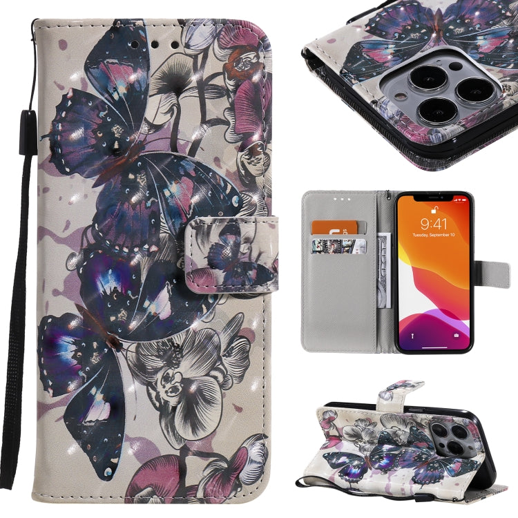 3D Painted Pattern Horizontal Flip Leather Case with Holder & Card Slots & Wallet, For iPhone 13, For iPhone 13 Mini, For iPhone 13 Pro, For iPhone 13 Pro Max