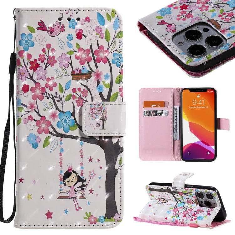 3D Painted Pattern Horizontal Flip Leather Case with Holder & Card Slots & Wallet, For iPhone 13, For iPhone 13 Mini, For iPhone 13 Pro, For iPhone 13 Pro Max