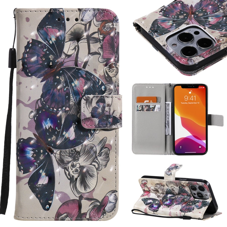 3D Painted Pattern Horizontal Flip Leather Case with Holder & Card Slots & Wallet, For iPhone 13, For iPhone 13 Mini, For iPhone 13 Pro, For iPhone 13 Pro Max