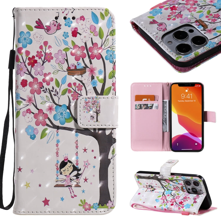 3D Painted Pattern Horizontal Flip Leather Case with Holder & Card Slots & Wallet, For iPhone 13, For iPhone 13 Mini, For iPhone 13 Pro, For iPhone 13 Pro Max