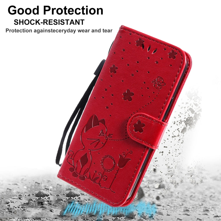 Cat Bee Embossing Pattern Shockproof Horizontal Flip Leather Case with Holder & Card Slots & Wallet, For iPhone 13 mini, For iPhone 13, For iPhone 13 Pro, For iPhone 13 Pro Max