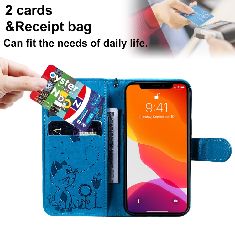 Cat Bee Embossing Pattern Shockproof Horizontal Flip Leather Case with Holder & Card Slots & Wallet, For iPhone 13 mini, For iPhone 13, For iPhone 13 Pro, For iPhone 13 Pro Max