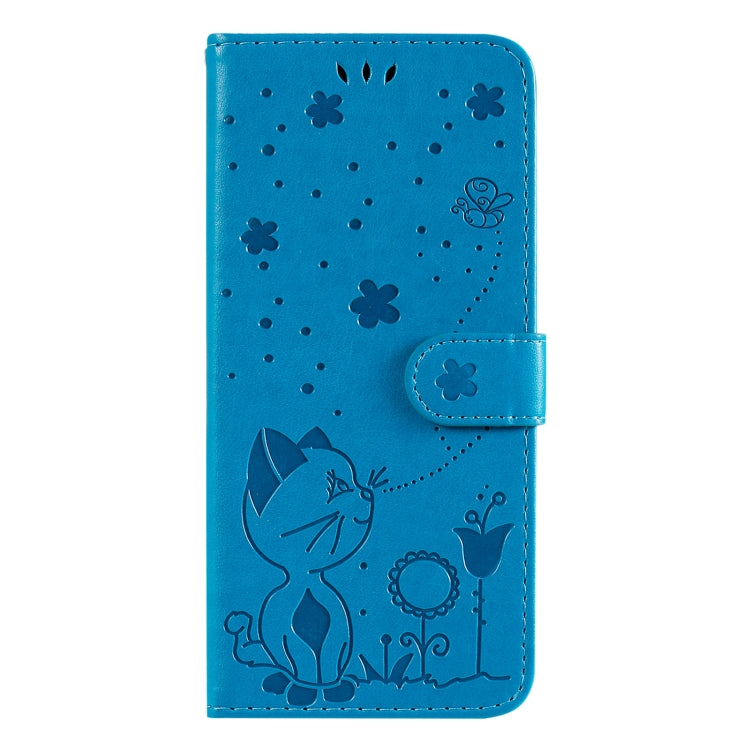 Cat Bee Embossing Pattern Shockproof Horizontal Flip Leather Case with Holder & Card Slots & Wallet