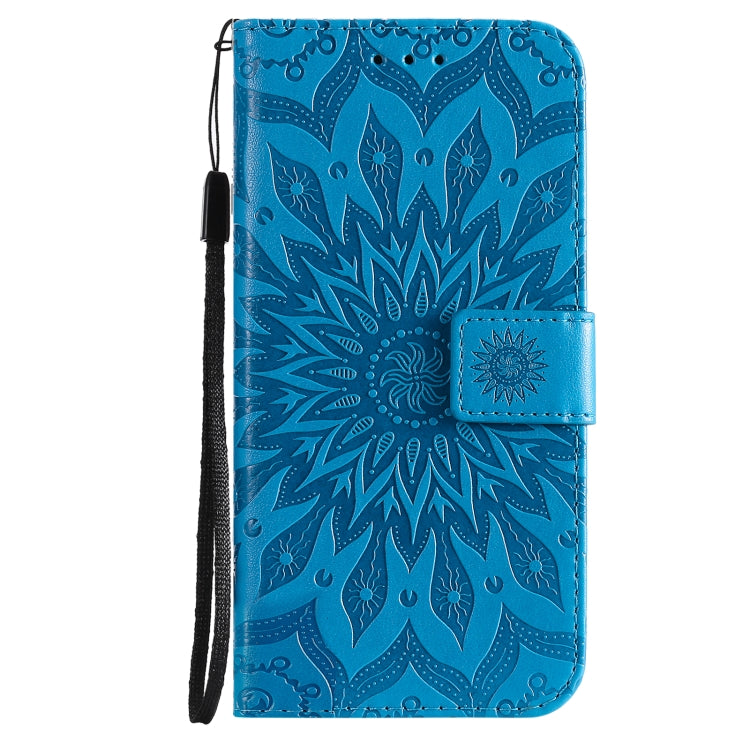 Pressed Printing Sunflower Pattern Horizontal Flip PU Leather Case Holder & Card Slots & Wallet & Lanyard, For iPhone 13 Pro Max