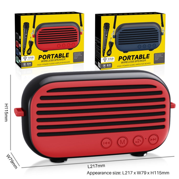 New Rixing NR-3000M Bluetooth 5.0 Portable Karaoke Wireless Bluetooth Speaker with Microphone & Shoulder Strap, NR-3000M(Blue), NR-3000M(Green), NR-3000M(Black), NR-3000M(Red)