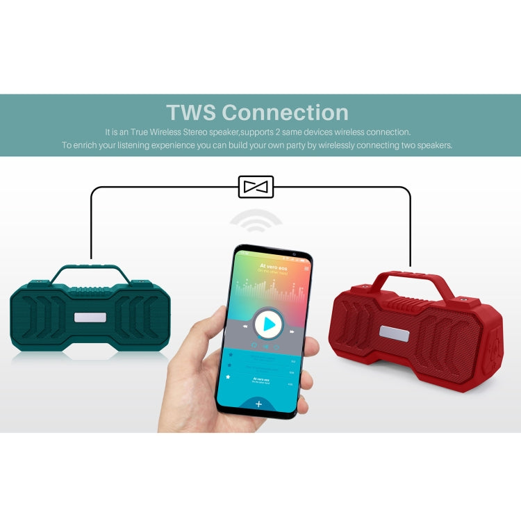 New Rixing NR-4500M Bluetooth 5.0 Portable Outdoor Karaoke Wireless Bluetooth Speaker with Microphone, NR-4500M(Grey), NR-4500M(Black), NR-4500M(Red), NR-4500M(Green), NR-4500M(Dark Green)