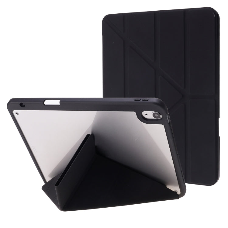 Étui à rabat horizontal en cuir PU transparent et déformable, avec support multi-plis, fonction veille/réveil et emplacement pour stylet, pour iPad Air 2022/2020 10.9, iPad Pro 11.0 2021/2020/2018, iPad 9.7 2017/2018/Pro 9.7