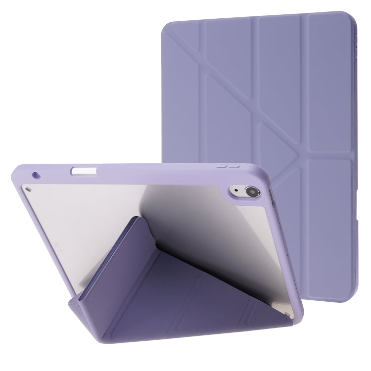 Deformation Transparent Acrylic Horizontal Flip PU Leather Case with Multi-folding Holder & Sleep / Wake-up Function & Pen Slot, For iPad Pro 11.0 2021 / 2020 / 2018, For iPad Air 2022 / 2020 10.9, For iPad 9.7 2017 / 2018 / Pro 9.7                    ...