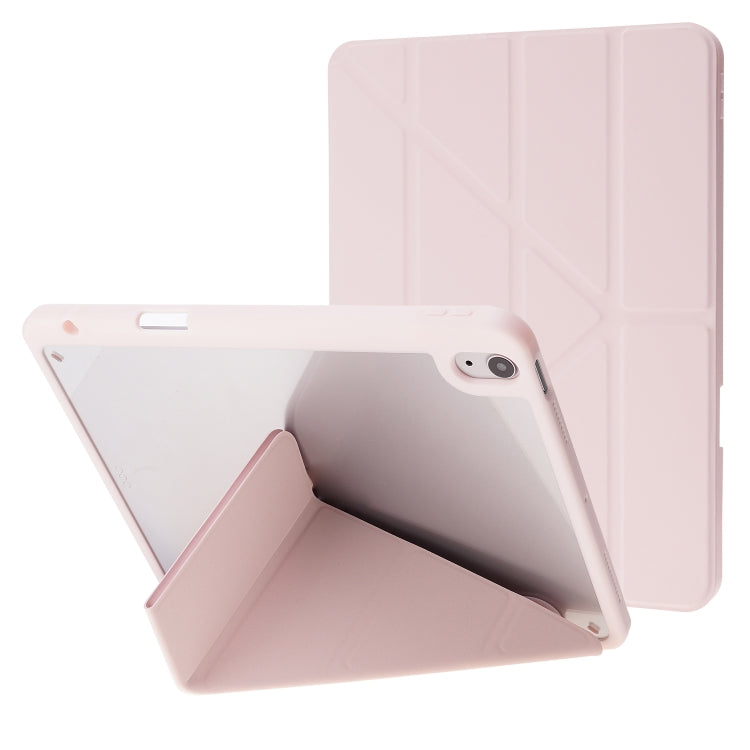 Étui à rabat horizontal en cuir PU transparent et déformable, avec support multi-plis, fonction veille/réveil et emplacement pour stylet, pour iPad Air 2022/2020 10.9, iPad Pro 11.0 2021/2020/2018, iPad 9.7 2017/2018/Pro 9.7