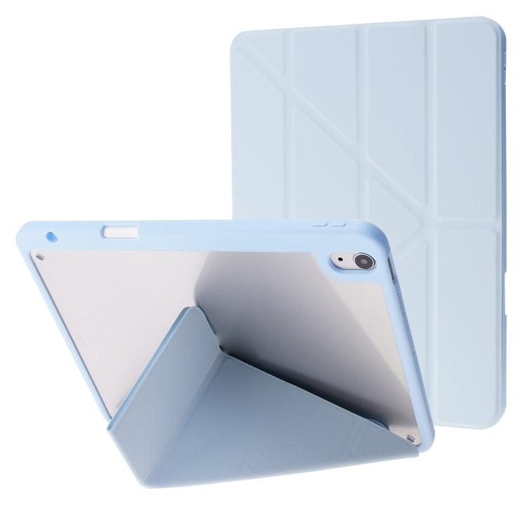 Étui à rabat horizontal en cuir PU transparent et déformable, avec support multi-plis, fonction veille/réveil et emplacement pour stylet, pour iPad Air 2022/2020 10.9, iPad Pro 11.0 2021/2020/2018, iPad 9.7 2017/2018/Pro 9.7