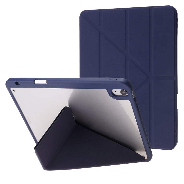 Étui à rabat horizontal en cuir PU transparent et déformable, avec support multi-plis, fonction veille/réveil et emplacement pour stylet, pour iPad Air 2022/2020 10.9, iPad Pro 11.0 2021/2020/2018, iPad 9.7 2017/2018/Pro 9.7
