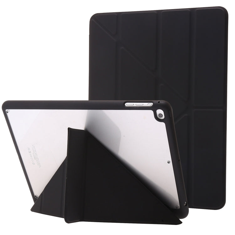 Étui à rabat horizontal en cuir PU transparent et déformable, avec support multi-plis, fonction veille/réveil et emplacement pour stylet, pour iPad Air 2022/2020 10.9, iPad Pro 11.0 2021/2020/2018, iPad 9.7 2017/2018/Pro 9.7