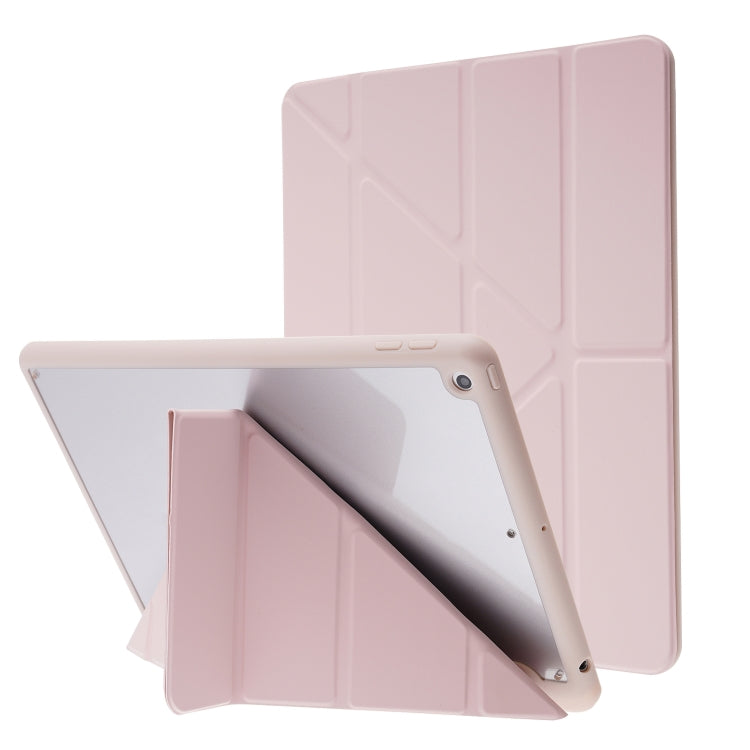 Étui à rabat horizontal en cuir PU transparent et déformable, avec support multi-plis, fonction veille/réveil et emplacement pour stylet, pour iPad Air 2022/2020 10.9, iPad Pro 11.0 2021/2020/2018, iPad 9.7 2017/2018/Pro 9.7
