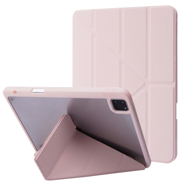 Étui à rabat horizontal en cuir PU transparent et déformable, avec support multi-plis, fonction veille/réveil et emplacement pour stylet, pour iPad Air 2022/2020 10.9, iPad Pro 11.0 2021/2020/2018, iPad 9.7 2017/2018/Pro 9.7