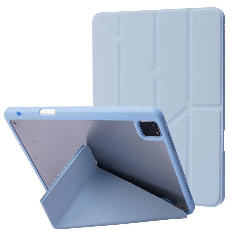 Deformation Transparent Acrylic Horizontal Flip PU Leather Case with Multi-folding Holder & Sleep / Wake-up Function & Pen Slot, For iPad Air 2022 / 2020 10.9, For iPad Pro 11.0 2021 / 2020 / 2018, For iPad 9.7 2017 / 2018 / Pro 9.7��������������������...