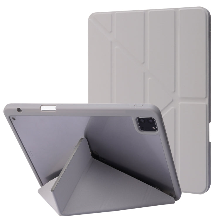 Deformation Transparent Acrylic Horizontal Flip PU Leather Case with Multi-folding Holder & Sleep / Wake-up Function & Pen Slot, For iPad Pro 11.0 2021 / 2020 / 2018, For iPad Air 2022 / 2020 10.9, For iPad 9.7 2017 / 2018 / Pro 9.7                    ...