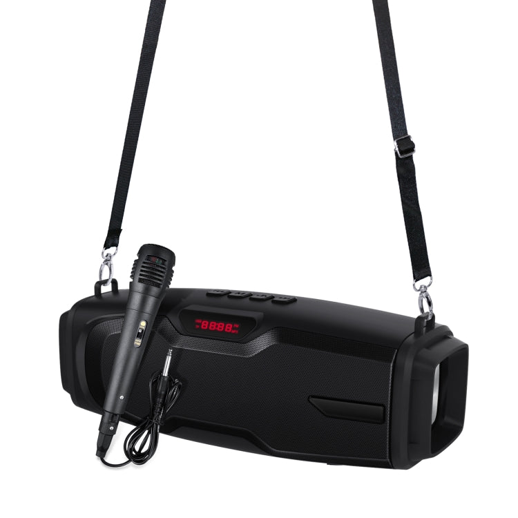 New Rixing NR-6012M Bluetooth 5.0 Portable Outdoor Karaoke Wireless Bluetooth Speaker with Microphone & Shoulder Strap, NR-6012M(Blue), NR-6012M(Green), NR-6012M(Black), NR-6012M(Red)