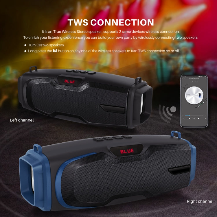 New Rixing NR-6012M Bluetooth 5.0 Portable Outdoor Karaoke Wireless Bluetooth Speaker with Microphone & Shoulder Strap, NR-6012M(Black), NR-6012M(Red), NR-6012M(Blue), NR-6012M(Green)