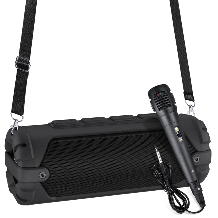 New Rixing NR-6013M Bluetooth 5.0 Portable Outdoor Karaoke Wireless Bluetooth Speaker with Microphone & Shoulder Strap, NR-6013M(Black), NR-6013M(Red), NR-6013M(Blue), NR-6013M(Green)
