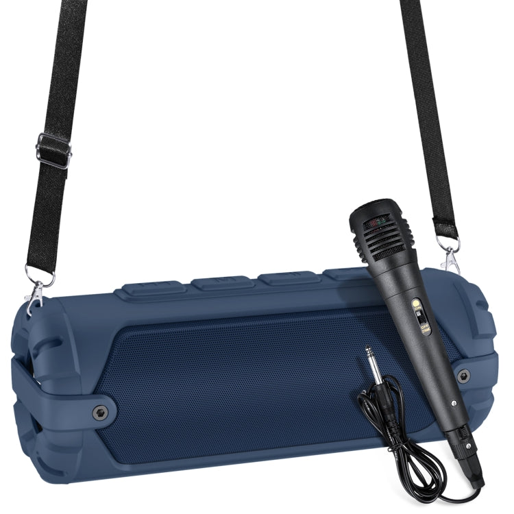 New Rixing NR-6013M Bluetooth 5.0 Portable Outdoor Karaoke Wireless Bluetooth Speaker with Microphone & Shoulder Strap, NR-6013M(Black), NR-6013M(Red), NR-6013M(Blue), NR-6013M(Green)