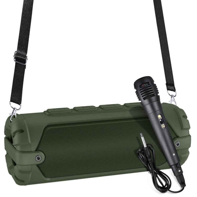 New Rixing NR-6013M Bluetooth 5.0 Portable Outdoor Karaoke Wireless Bluetooth Speaker with Microphone & Shoulder Strap, NR-6013M(Black), NR-6013M(Red), NR-6013M(Blue), NR-6013M(Green)