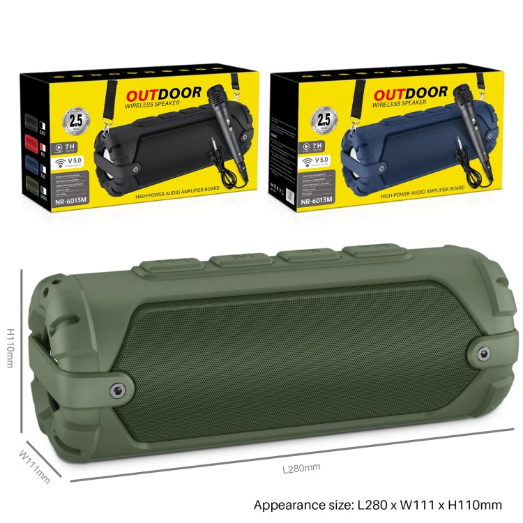 New Rixing NR-6013M Bluetooth 5.0 Portable Outdoor Karaoke Wireless Bluetooth Speaker with Microphone & Shoulder Strap