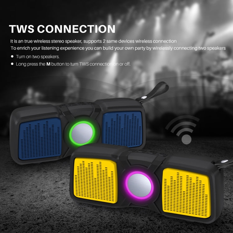 New Rixing NR-9011 Bluetooth 5.0 Portable Outdoor Wireless Bluetooth Speaker, NR-9011(Yellow), NR-9011(Grey), NR-9011(Blue), NR-9011(Black)