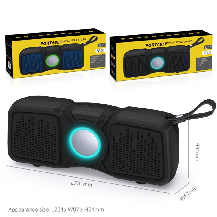 New Rixing NR-9011 Bluetooth 5.0 Portable Outdoor Wireless Bluetooth Speaker, NR-9011(Black), NR-9011(Yellow), NR-9011(Grey), NR-9011(Blue)