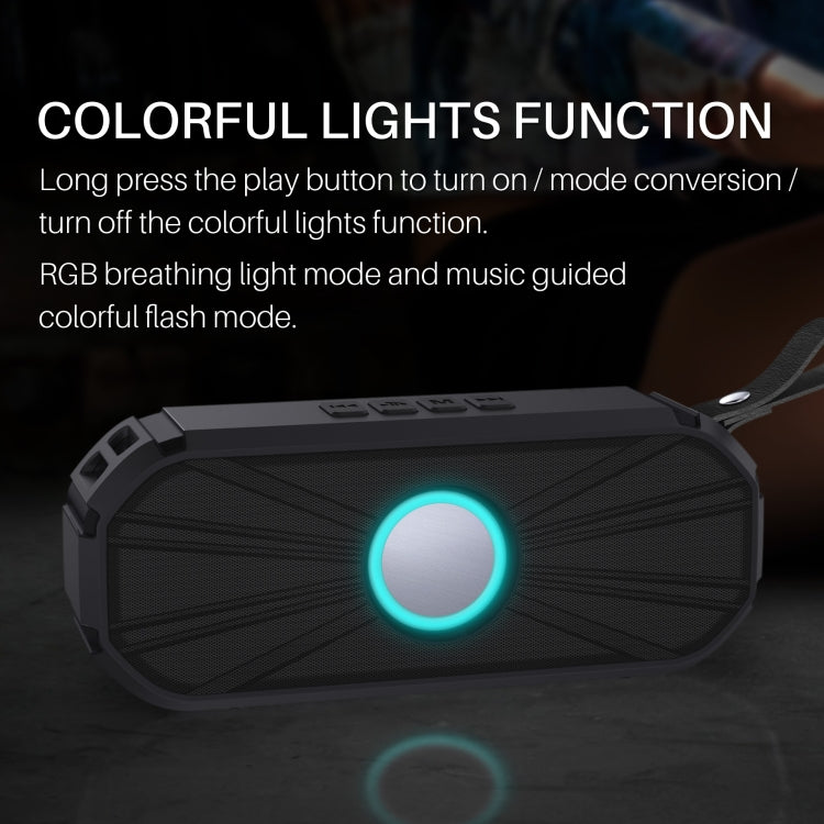 New Rixing NR-9012 Bluetooth 5.0 Portable Outdoor Wireless Bluetooth Speaker, NR-9012(Black), NR-9012(Red), NR-9012(Grey), NR-9012(Blue), NR-9012(Green)